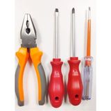 Mikasso 11 cm Pense Kontrol Kalemi Düz Yıldız Tornavida 4 Lü Set - Çok Renkli