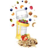 Mikasso 1100 ml Beslenme ve Saklama Kabı Titiz Taken Go Yoğurt Kabı ve Müsli Kabı (AP-9453) Plastik Sarı