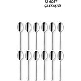 Mikasso 12 Adet Çelik Lüx Çay Kaşığı Çelik Gri