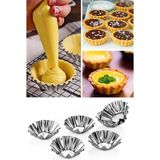 Mikasso 12 Adet Paslanmaz Mini Kek Kalıbı, Cupcake, Tart, Tartolet, Brownie, Topkek, Muffin Kalıbı Metal Kah