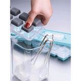 Mikasso 12 Bölmeli Kapaklı Silikon Buz Kalıbı Yapışmaz Taban Silikon