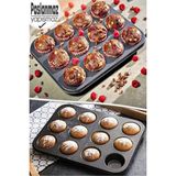 Mikasso 12 Bölmeli Muffin Kek Kalıbı Kurabiye Turta Kalıbı Fırın Pasta Çörek Kapsül Yanmaz Kalıp Karbon Çeli