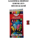 Mikasso 12 Renk Kuru Boya Kalemi Seti – Canlı Renkler, Kolay Boyama, Çocuklar Için Resim Kalemleri Kırmızı - Çok Renkli