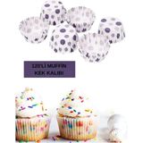 Mikasso 120 Adet Muffin Kağıt Kek Kalıbı Belirtilmemiş Çok Renkli