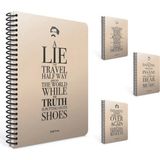 Mikasso 120 Yaprak 17X24 Typo Spiralli Sert Kapak Kareli Defter Sert Spiralli Kareli 120 Yaprak Orta Boy Bey - Çok Renkli