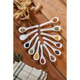 Mikasso 12'li Beyaz Reçel,bal ve Baharat Kaşığı -(Gıdaya Uygun Plastik Kaşık) Plastik Beyaz