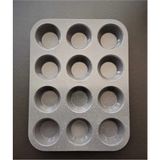 Mikasso 12'li Muffin & Cupcake Kalıbı Teflon Gri