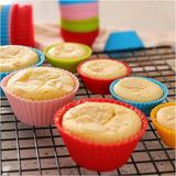 Mikasso 12'li Yıkanabilir Mini Muffin Pişirme Kalıbı, Silikon Ribanalı Kek, Cupcake, Hamur Işi Renkli Kap Si