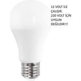Mikasso 12V E27 Duylu 850LÜMEN 9 Watt 12 Volt 6500K Beyaz LED Ampul 12 Volt Ile Çalışır