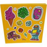 Mikasso 13X13 Renkli Simli 84 Yp Çizgili Defter - Tekli Karton Düz Çizgili Orta Boy Bej Konsept Defterler A7 - Çok Renkli