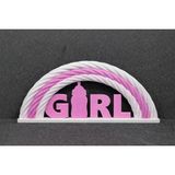 Mikasso 14 cm - Gökkuşağı Kız/erkek Bebek Doğum Hediyesi Standı – Rainbow Girl/boy Dekoratif Masa Üstü Obje - Çok Renkli
