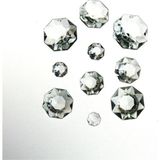 Mikasso 14 mm Şeffaf Octagon Italyan Baskı Avize Taşı 100 Adet Cam 1 E27 Gümüş Salon / Oturma Odası - Çok Renkli