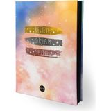 Mikasso 14,8X21 Lastikli Defter Siyah Yaprak-Believe Dream Shine Yapışkanlı Not Kağıdı - Çok Renkli