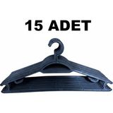 Mikasso 15 Adet Elbise Askısı, Etek Askısı, Pantalon Askısı, 15 Adet Plastik Siyah Tr