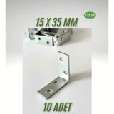 Mikasso 15 x 35 Metal L Bağlantı Gönye 10 Adet (Montaj Vidaları Dahil) Metalik