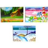 Mikasso 15 Yaprak Spiralli Resim Defteri 17 x 24 cm 3 Adet Karton Spiralli Çizgisiz Küçük Boy Çok Renkli Oku