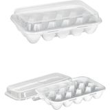 Mikasso 15'li Egg Box Kilit Kapaklı Yumurtalık & Yumurta Kutusu Plastik Çok Renkli