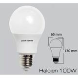 Mikasso 15W = 100W Eşdeğer 3000 Kelvin Gün Işığı (Açık Sarı) E27 Duylu 1100 Lümen A65 LED Ampul A+ Enerji Be