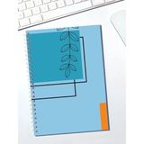 Mikasso 15X21CM Kareli Karton Kapaklı Defter Karton Spiralli Kareli Orta Boy Mavi Not Defteri A5 80 Yaprak - Çok Renkli