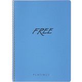 Mikasso 16X22 cm Telli Çizgisiz 80 Yaprak Metalik Plastik Kapak Krem Renk Kağıt Defter Platinum Sert Spirall - Çok Renkli