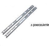 Mikasso 17MM 342 mm Uzunluk Teleskopik Ray Çekmece Kızağı Çekmece Rayı (17X34,2 Mm) Gri