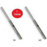 Mikasso 17Mm 35Cm Teleskopik Ray Çekmece Kızağı Çekmece Rayı (17X342) Vida Dahil - Çekmece Rayları - Tek Eba