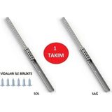 Mikasso 17MM Gömme Ince Teleskopik Bilyeli Dolap Çekmece Rayı 34,2cm Beyaz