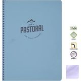 Mikasso 17X24 cm Defter 72 Yp. Çizgili Spr. Pp. Kpk. Mavi Pastoral Spiralli Çizgili Orta Boy Beyaz Not Defte - Çok Renkli