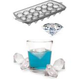 Mikasso 18 Bölmeli Lüx Elmas Şekil Buz Kalıbı Kapaklı Pratik Buzluk Plastik