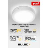 Mikasso 18 Watt Beyaz Işık Yuvarlak Model Sıva Üstü Armatür Panel