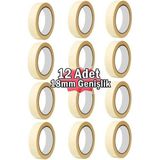 Mikasso 18MM x 25 mt 12 Adet Kağıt Maskeleme Bandı