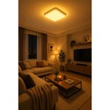 Mikasso 18W LED Panel Avize Kare Beyaz Gün Işığı Sarı Işık Tavana Sıfır Modern Salon Yatak Odası Aydınlatma - Çok Renkli