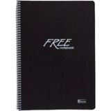 Mikasso 19X25 cm 100 Yaprak Çizgisiz Free Notebook Plastik Kapak Telli Defter 60 gr Beyaz Sayfalı Sert Spira - Çok Renkli