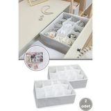 Mikasso 2 Adet 12 Bölmeli Çekmece Içi Düzenleyici, Çok Amaçlı Bebek Çamaşır Çorap Eşarp Organizer 2’li Set K