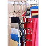 Mikasso 2 Adet 5 Katlı Metal Pantolon Eşarp Askısı Metal Beyaz Tr