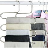 Mikasso 2 Adet 5 Katlı Metal Pantolon Eşarp Askısı Metal Gri