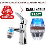 Mikasso 2 Adet 5 Katmanlı Musluk Başlığı Pas Tortu Klor Kireç Önleyici ve Su Tasarruflu Musluk Başlığı Ucu