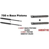 Mikasso 2 Adet 750 N Baza Amortisörü Baza Pistonu - Mobilya Bağlantı Elemanları - Tek Ebat Beyaz