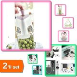 Mikasso 2 Adet Airfryer Kablo Toplama Aparatı + Zeytin Çizme - Kesme Makinesi Parmaklıklı - 2li Set HF2LQW B