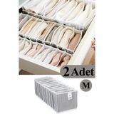 Mikasso 2 Adet Akordiyon Çekmece ve Dolap Içi Düzenleyici Organizeri Medium Kumaş 60 x 100 Gri