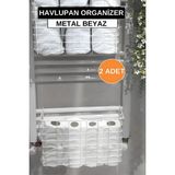 Mikasso 2 Adet Asılabilir Havlupan Düzenleyici Banyo Havluluk Kurutma Sepeti Tuvalet Kağıdı Organizeri Metal - Çok Renkli