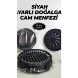 Mikasso 2 ADET Ayarlı Cam Menfezi Doğalgaz Menfez Kapağı Siyah