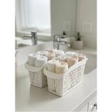 Mikasso 2 Adet Banyo Düzenleyici Havlu Organizeri Dolap Içi Düzenleyici Plastik 17 x 12 Beyaz Tr
