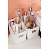 Mikasso 2 Adet Beyaz 3.5 Litre Basic Dolap Içi, Buzdolabı Düzenleyici, Banyo Organizer Sepet Plastik 20 x 30