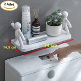 Mikasso 2 Adet Büyük Boy Yapıskanlı Banyo Organizer Duvar Raf Banyo Rafı Duvar Rafı Mutfak Rafı Baharatlık 2 - Çok Renkli