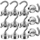 Mikasso 2 Adet Çok Amaçlı Güçlü Neodyum Mıknatıs Manyetik Kanca Askı - 25 mm Çap Metal Gümüş
