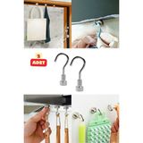 Mikasso 2 Adet Çok Amaçlı Manyetik Magnet Askı Mutfak Banyo Eşya Tutucu Askılığı Metal Beyaz Cn