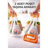 Mikasso 2 Adet Çok Amaçlı Market Pazar Poşet Taşıma Aparatı Poşet Tutucu Askı Taşıma Kiti Plastik Turuncu Tr