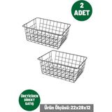 Mikasso 2 Adet Çok Amaçlı Sepet Organizer Banyo Düzenleyici Kiler Mutfak Organizer Dolap Içi Düzenleyici Met