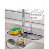 Mikasso 2 Adet Elastik Lavabo Matı Su Tutucu Düzenleyici Kaydırmaz Mutfak Banyo Matı 36X13 cm M-154 Silikon